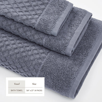 Cotton Diamond Waffle Weave Bath Towel Set – Grayson Collection – view 195