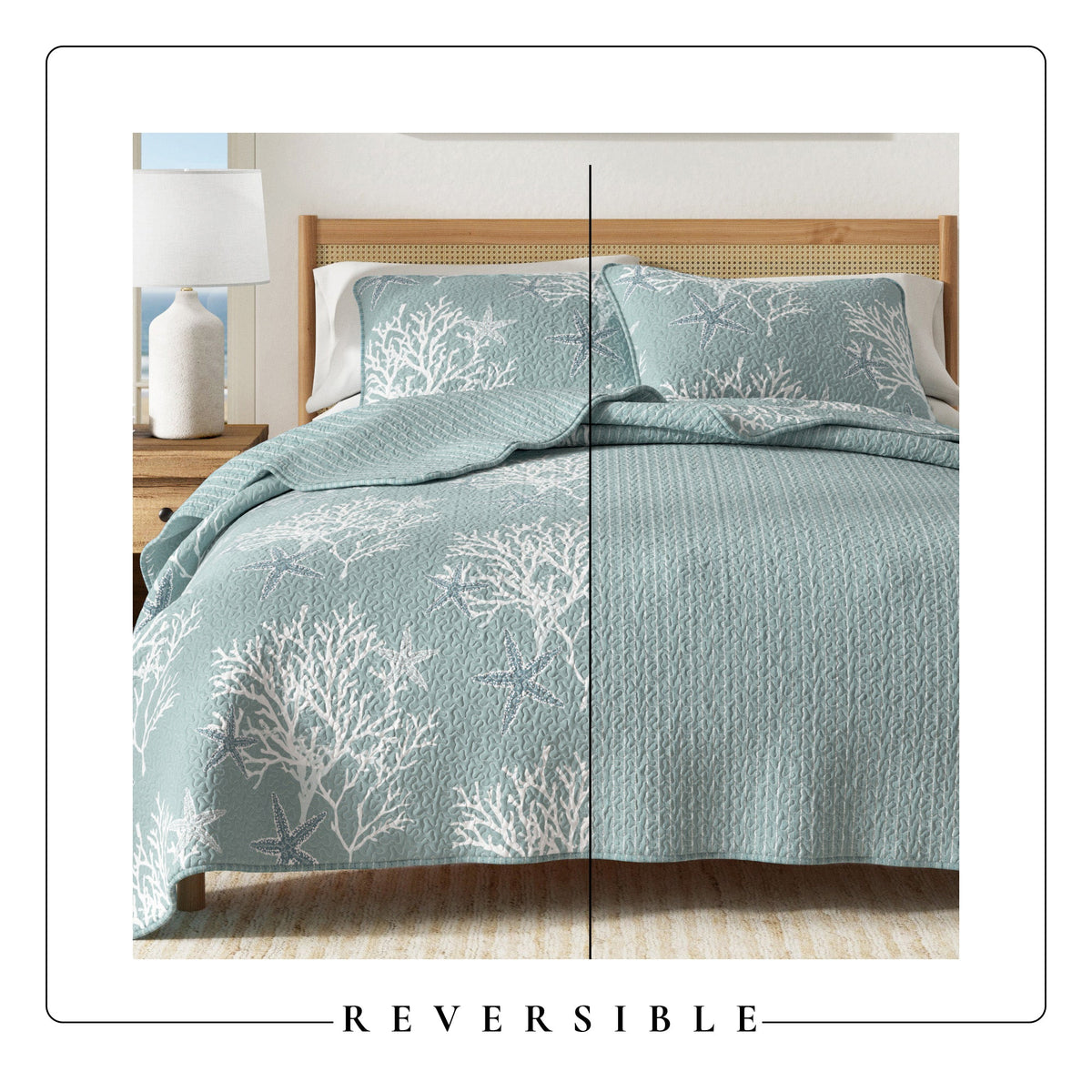 Fenwick Collection Coral-Themed Reversible Microfiber Quilt Set – view 11
