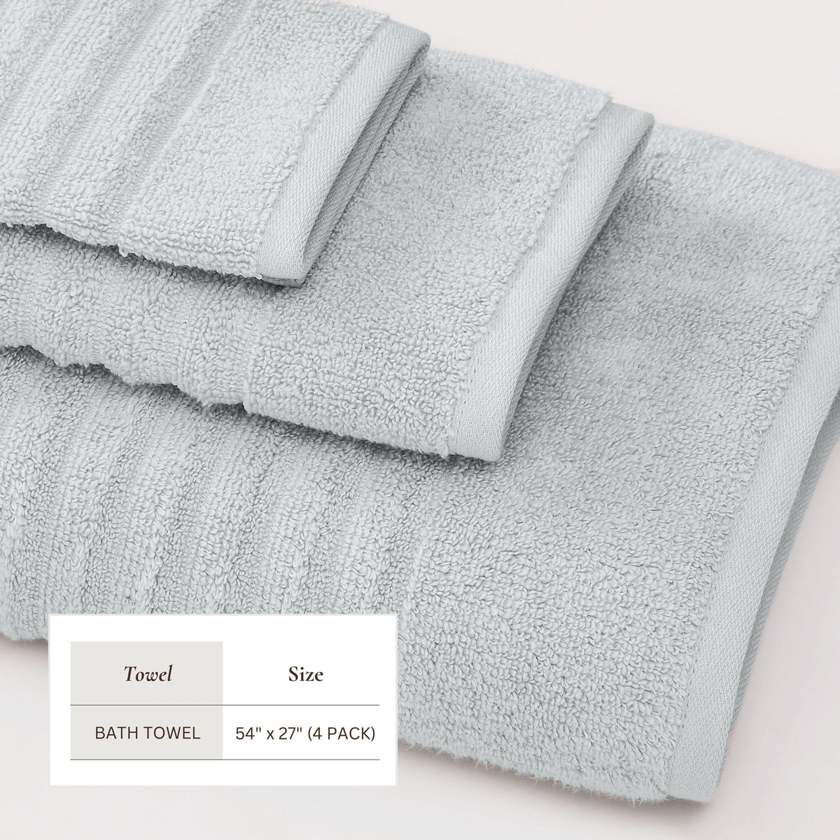 Karina Collection Luxury Combed Cotton Ribbed Bath Towel Set – view 82
