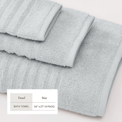 Karina Collection Luxury Combed Cotton Ribbed Bath Towel Set – view 82