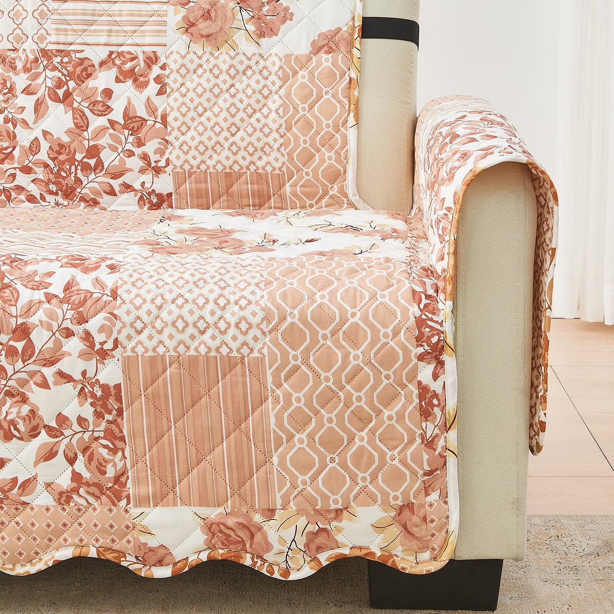 Reversible Patchwork Furniture Protector – Langdon Collection Sofa Cover – view 86