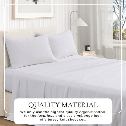 100% Organic Cotton Jersey Knit Sheet Set, Soft and Stretchy – view 2