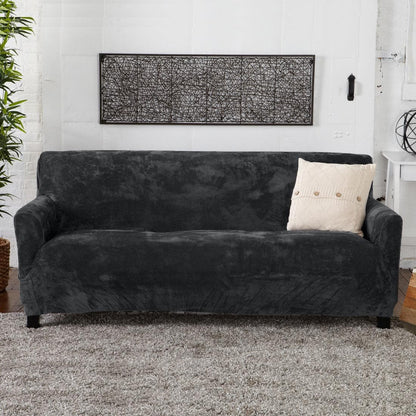 Velvet Stretch Slipcover – Gale Collection Form-Fit Sofa Cover – view 170