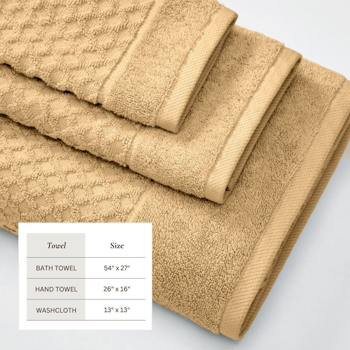 Cotton Diamond Waffle Weave Bath Towel Set – Grayson Collection – view 34