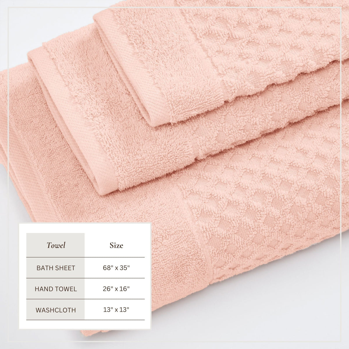 Cotton Diamond Waffle Weave Bath Towel Set – Grayson Collection – view 50