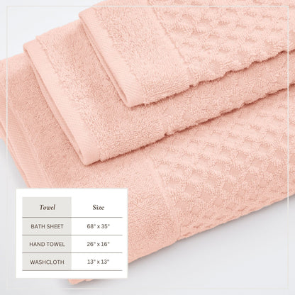 Cotton Diamond Waffle Weave Bath Towel Set – Grayson Collection – view 50