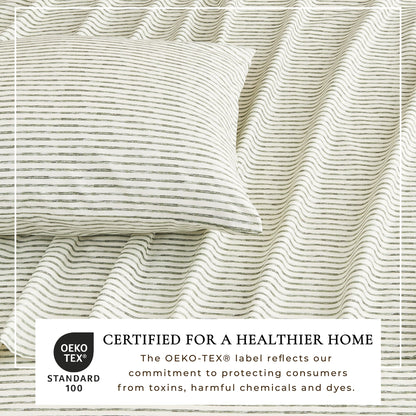 Brushed Microfiber Striped Sheet Set – Evette Collection – view 17