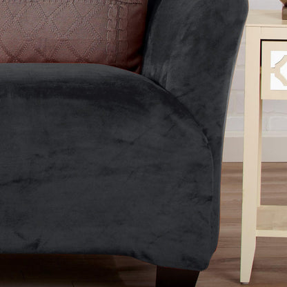 Velvet Stretch Slipcover – Gale Collection Form-Fit Sofa Cover – view 54