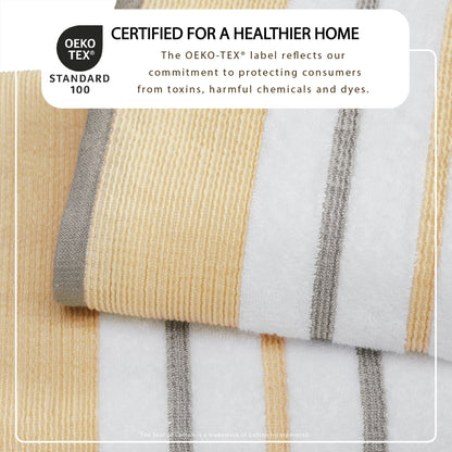 Decorative Cotton Stripe Bath Towel Set – Noelle Collection – view 74