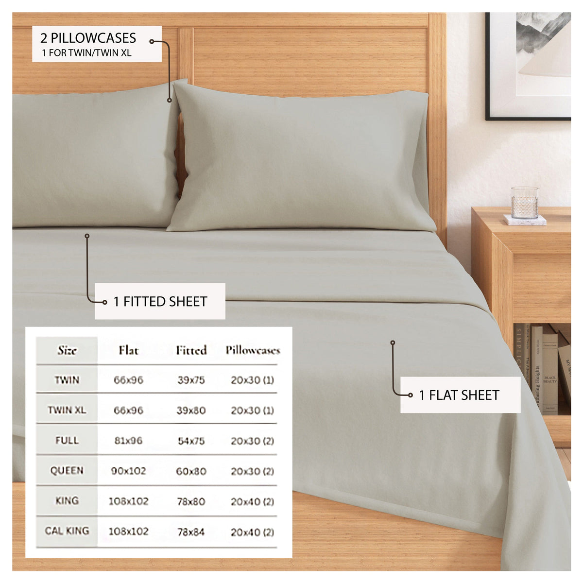 Solid Cotton Flannel Sheet Set – Nordic Collection – view 41