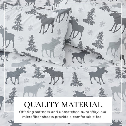 Lodge Print Microfiber Sheet Set – Mountain Ridge Collection – view 35