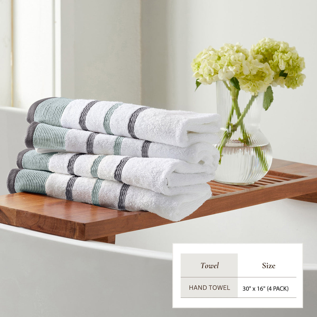 Decorative Cotton Stripe Bath Towel Set – Noelle Collection – view 45