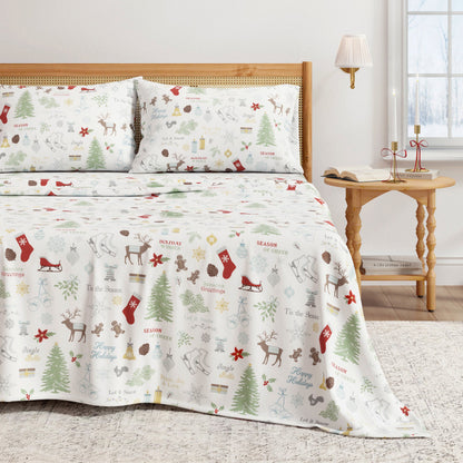 Turkish Cotton Christmas Flannel Sheet Set – Whittaker Collection – view 18