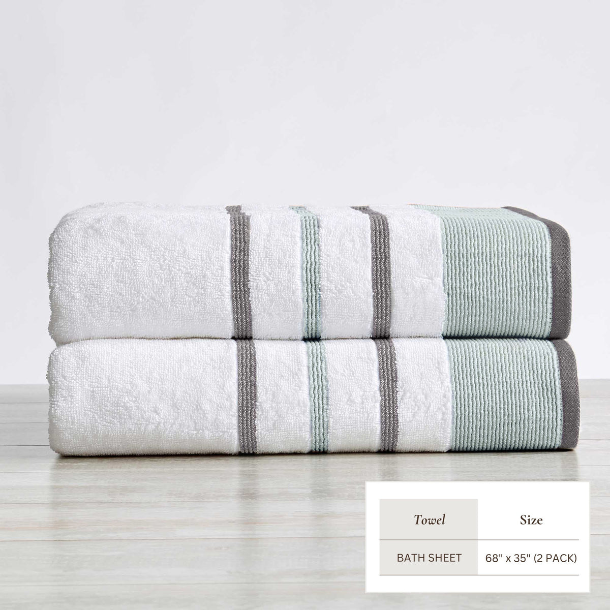 Decorative Cotton Stripe Bath Towel Set – Noelle Collection – view 46
