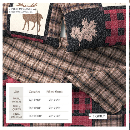 Reversible Plaid Lodge Quilt Set with Shams – Stonehurst Collection – view 15