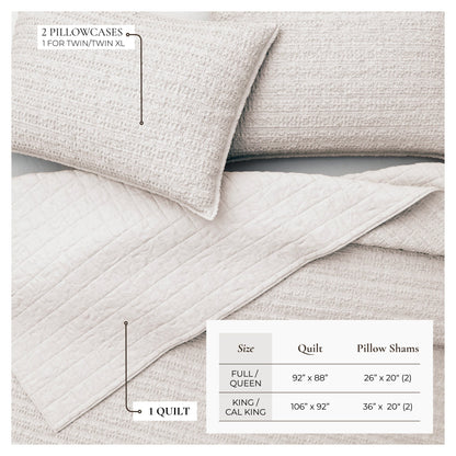 Garment-Washed Cotton Waffle Weave Quilt Set – Genevieve Collection – view 27