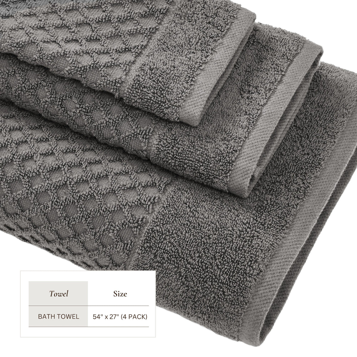 Cotton Diamond Waffle Weave Bath Towel Set – Grayson Collection – view 153