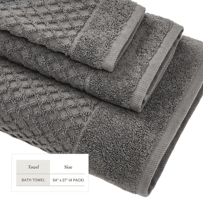 Cotton Diamond Waffle Weave Bath Towel Set – Grayson Collection – view 153