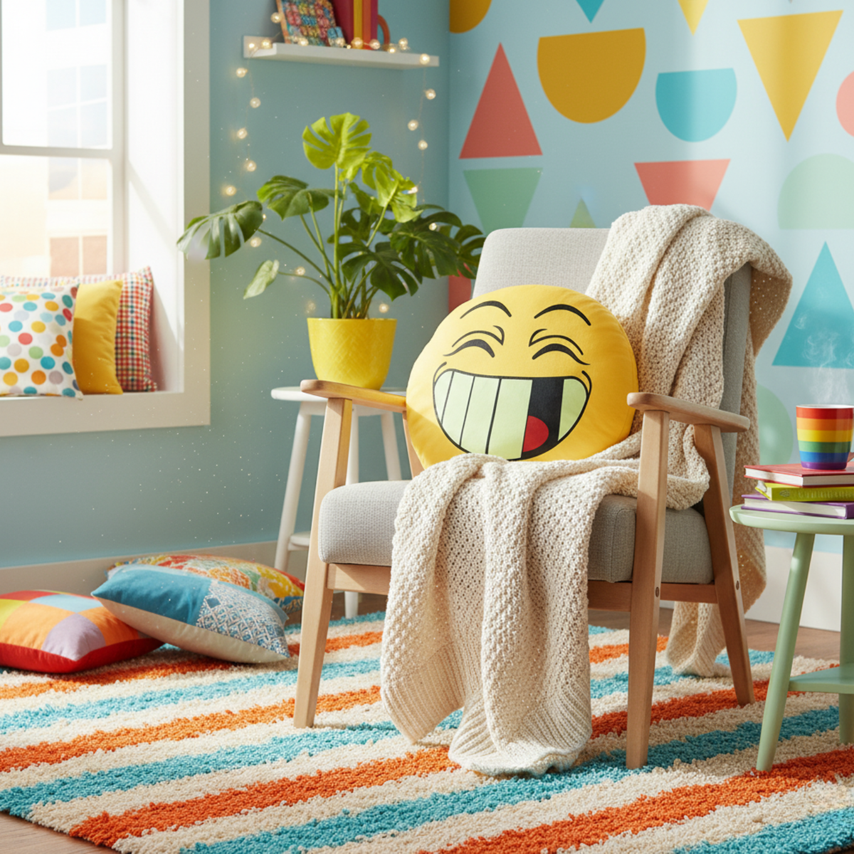 Squishy Emoji Microbead Throw Pillow in Six Colors – view 2