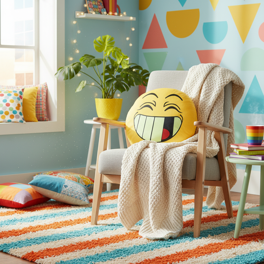 Squishy Emoji Microbead Throw Pillow in Six Colors – view 2