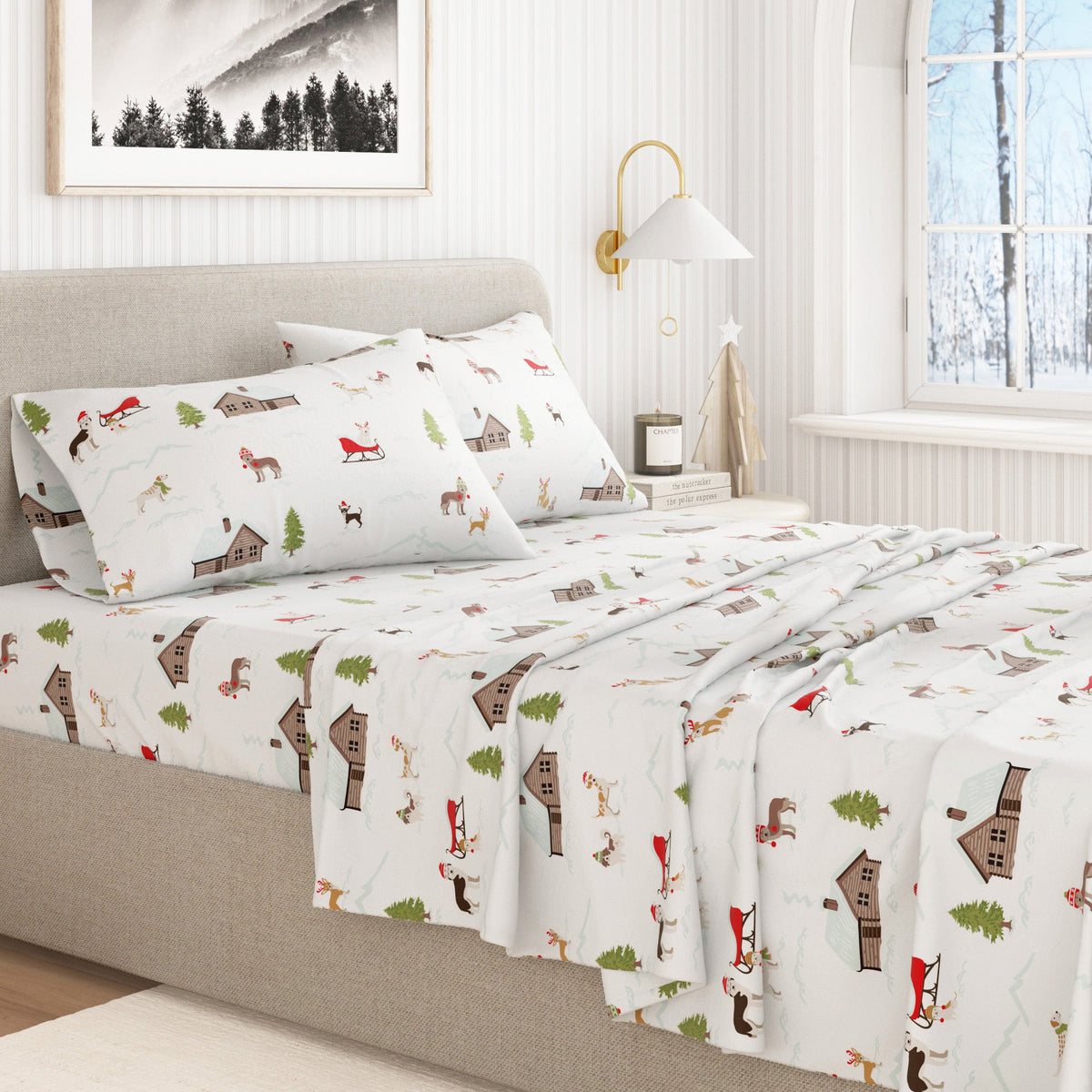 Turkish Cotton Christmas Flannel Sheets – Whittaker Holiday Prints – view 5