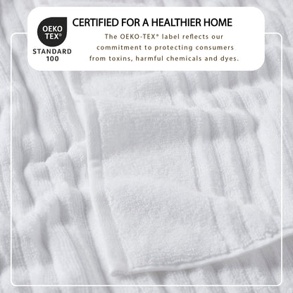 Karina Collection Luxury Combed Cotton Ribbed Bath Towel Set – view 14