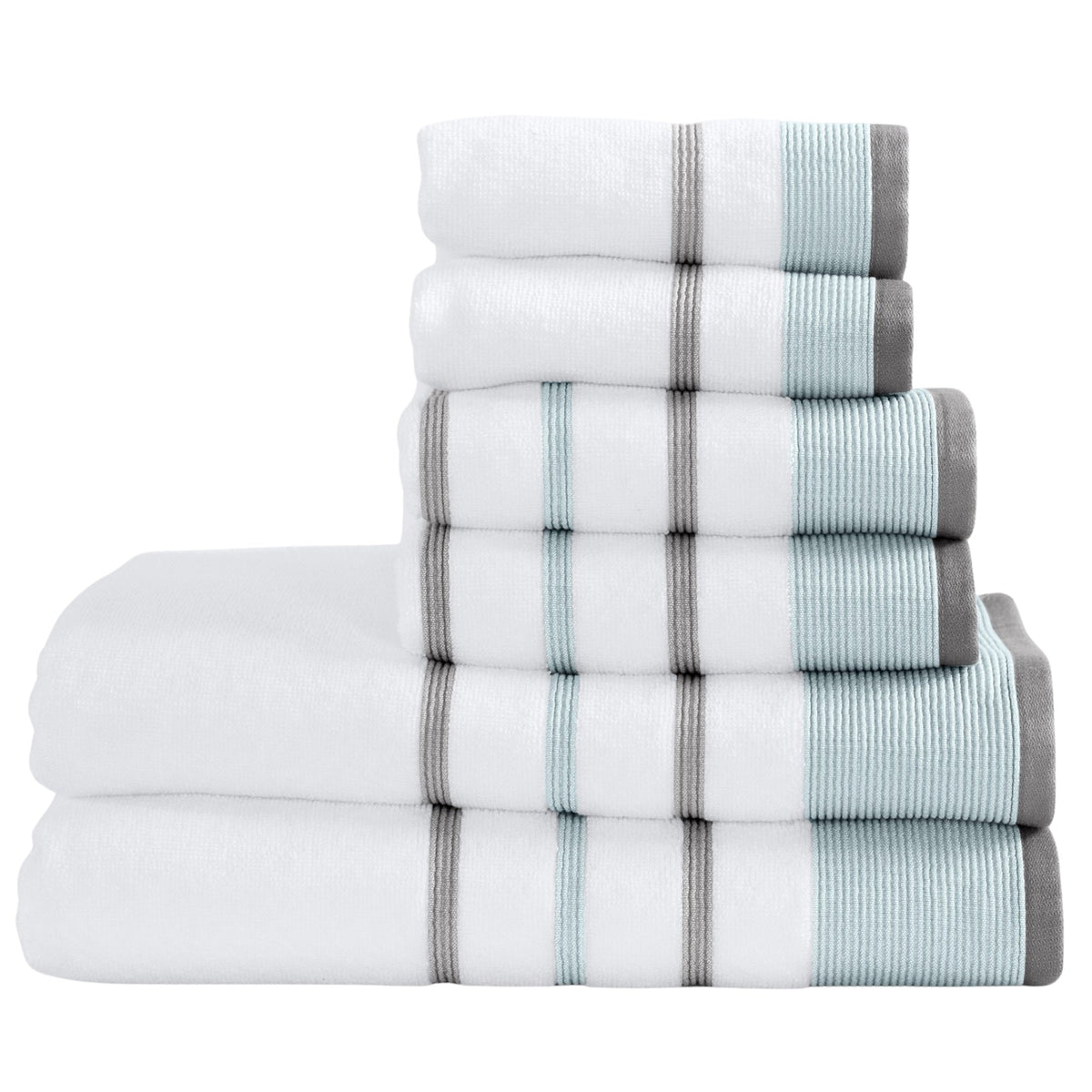 Decorative Cotton Stripe Bath Towel Set – Noelle Collection – view 40
