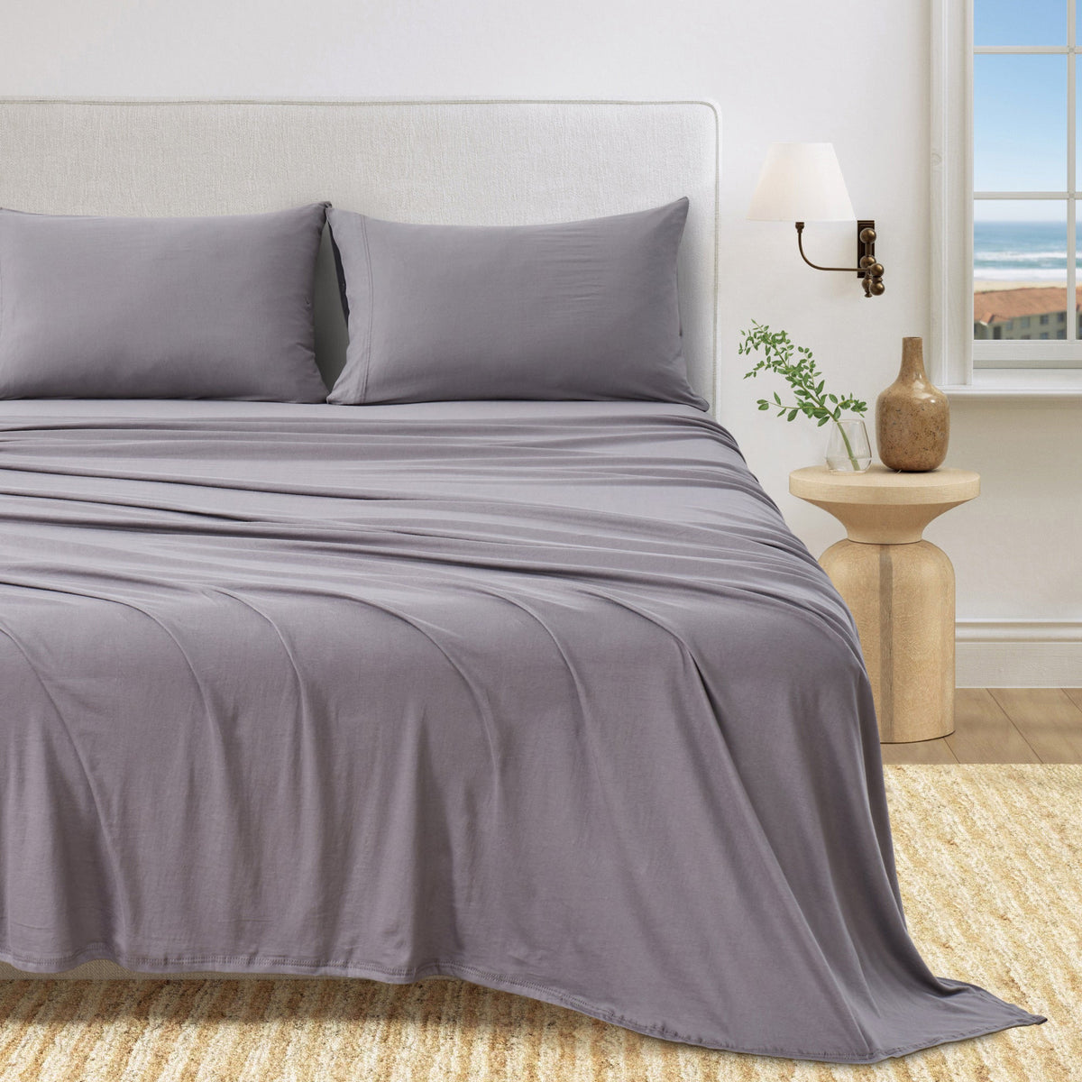 100% Organic Cotton Jersey Knit Sheet Set, Soft and Stretchy – view 19