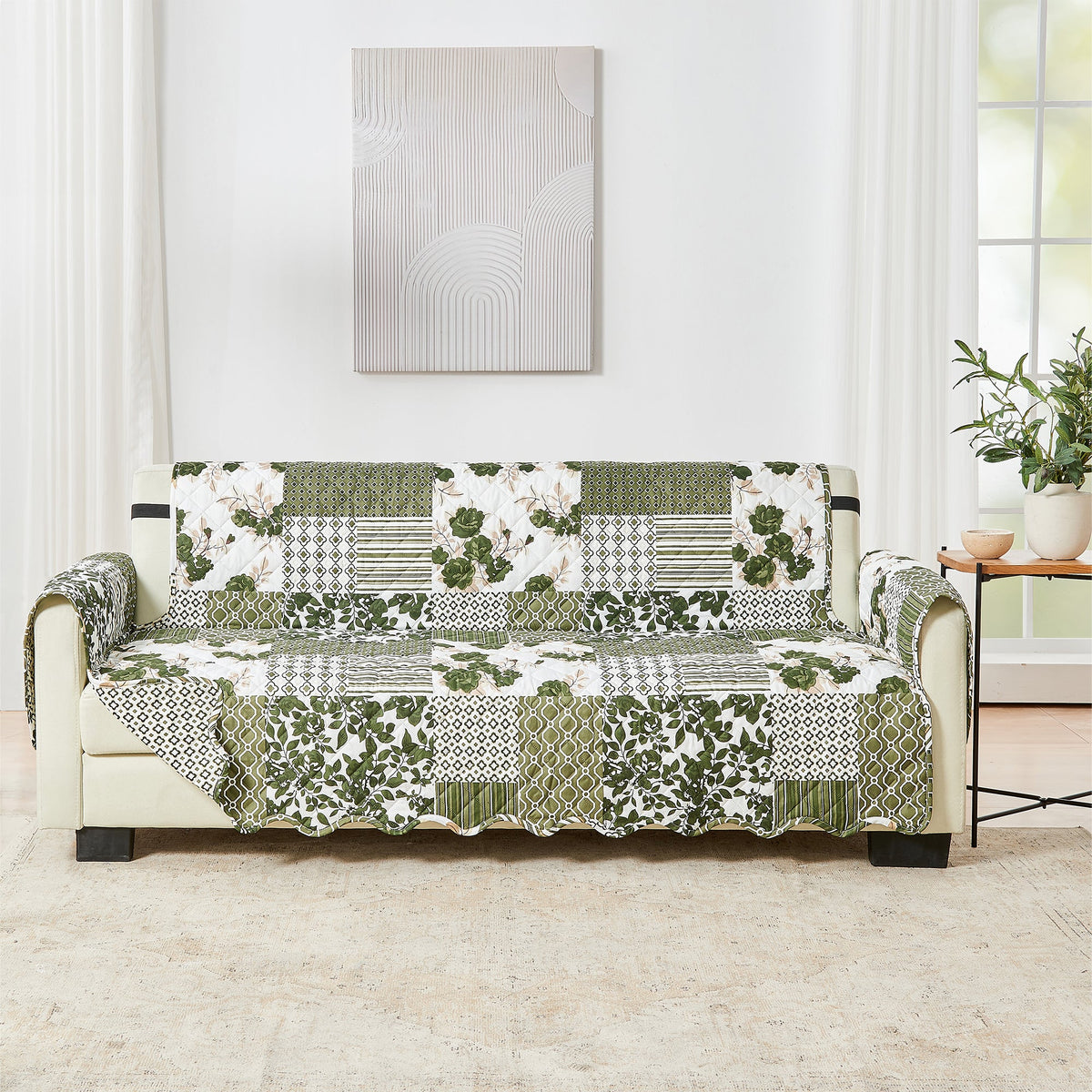 Reversible Patchwork Furniture Protector – Langdon Collection Sofa Cover – view 67