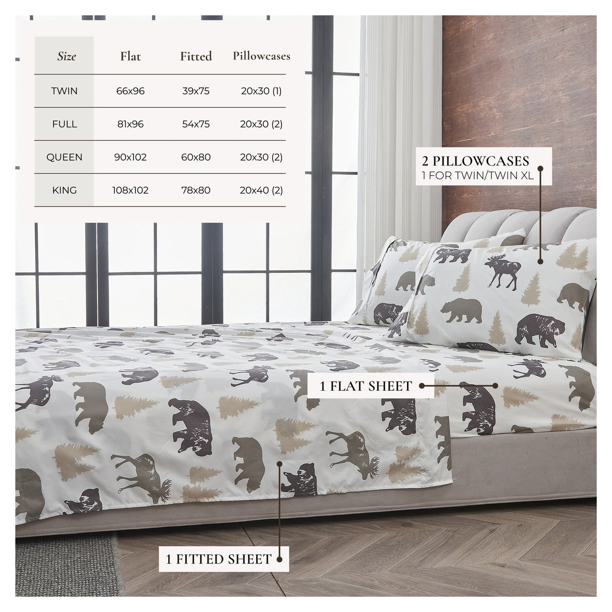 Lodge Print Microfiber Sheet Set – Mountain Ridge Collection – view 5