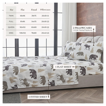 Lodge Print Microfiber Sheet Set – Mountain Ridge Collection – view 5