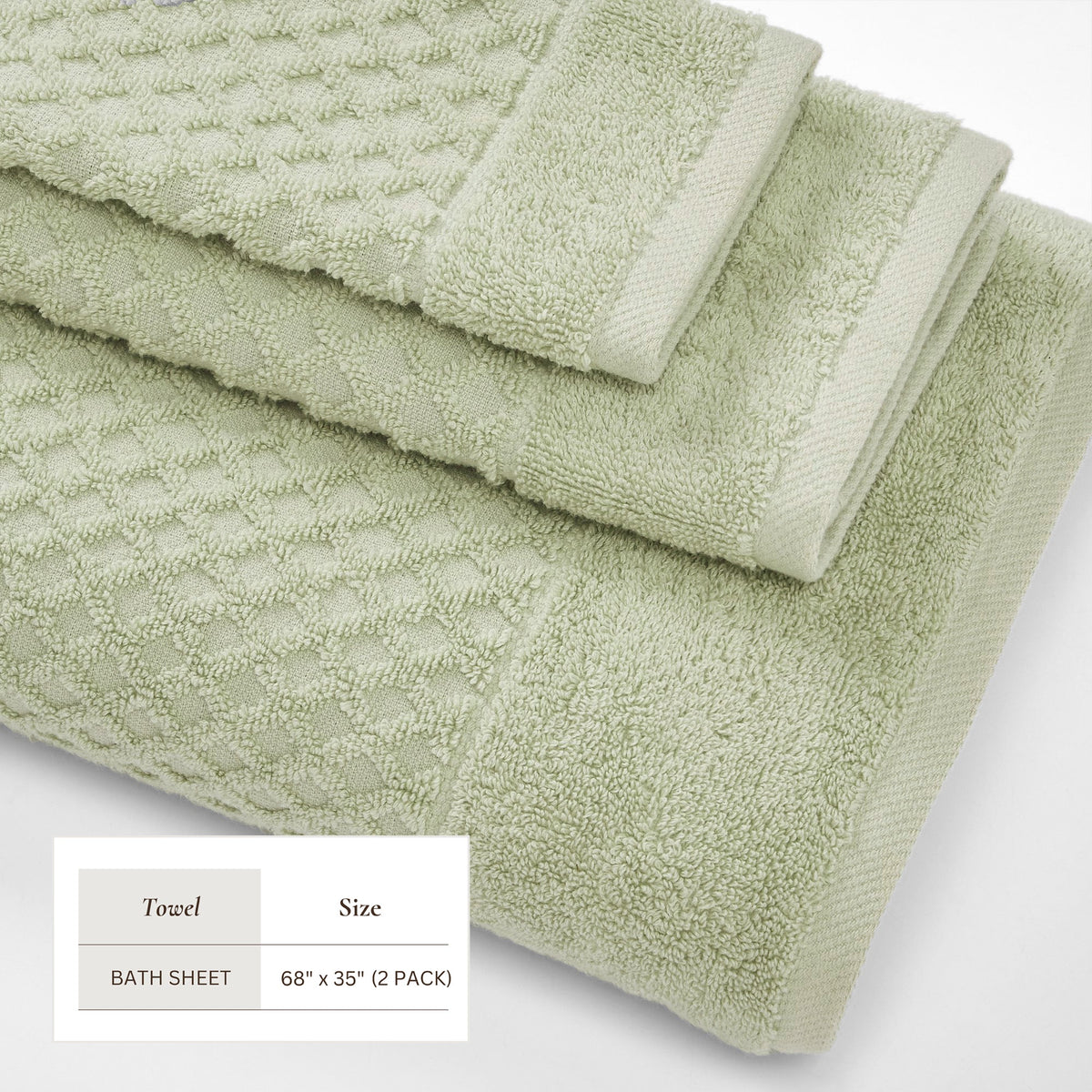 Cotton Diamond Waffle Weave Bath Towel Set – Grayson Collection – view 61