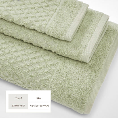 Cotton Diamond Waffle Weave Bath Towel Set – Grayson Collection – view 61