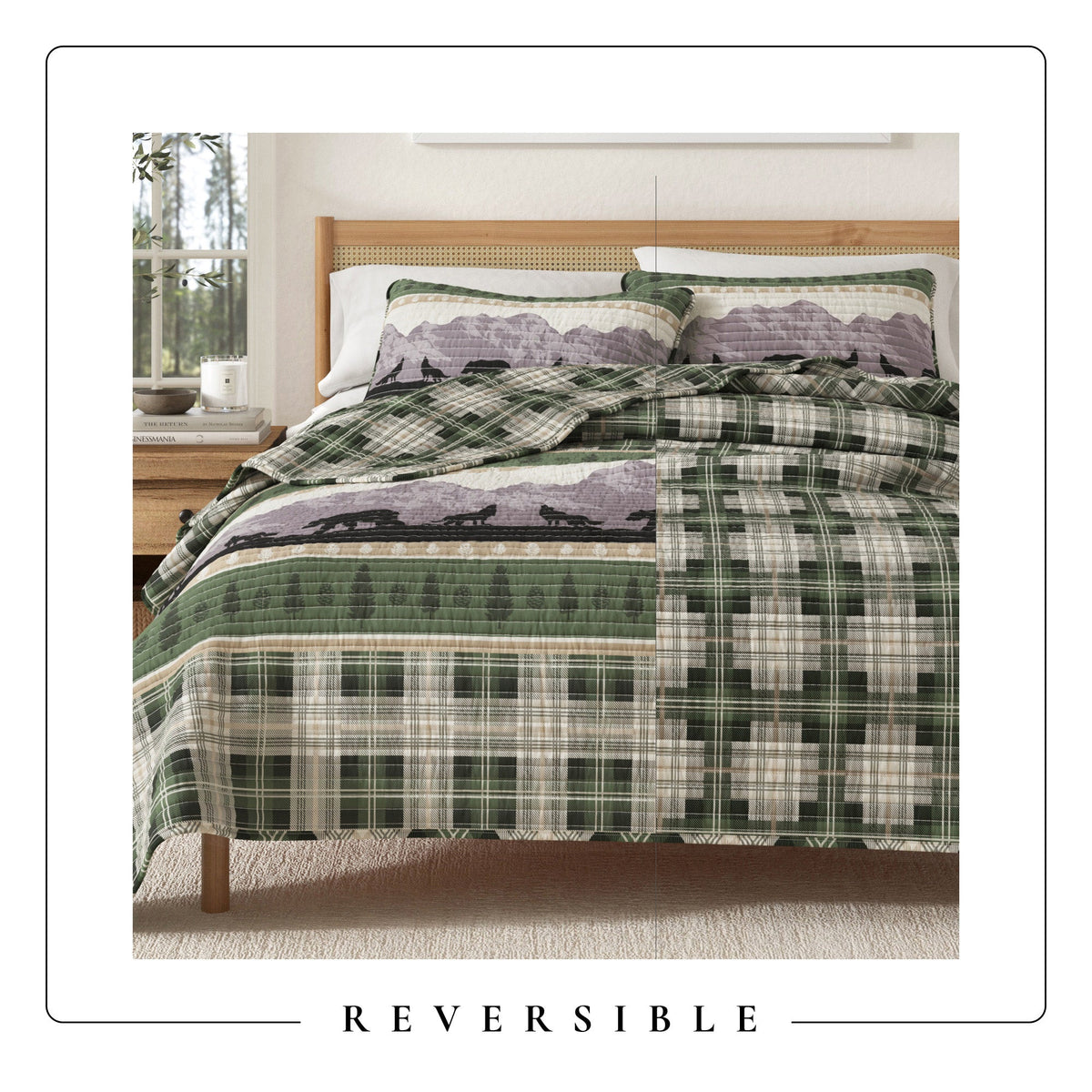 Forest Patchwork Plaid Lodge Quilt Set – Salt Creek Collection – view 5