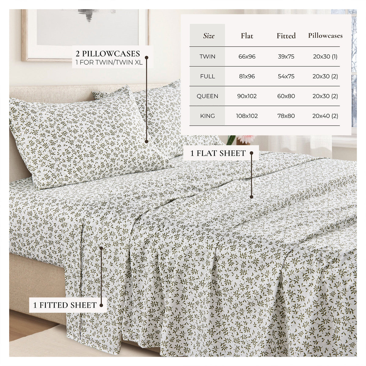 Brushed Microfiber Printed Sheet Set – Baylor Collection – view 67