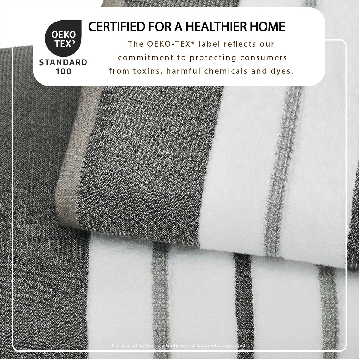 Decorative Cotton Stripe Bath Towel Set – Noelle Collection – view 6