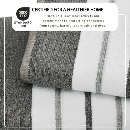 Decorative Cotton Stripe Bath Towel Set – Noelle Collection – view 6