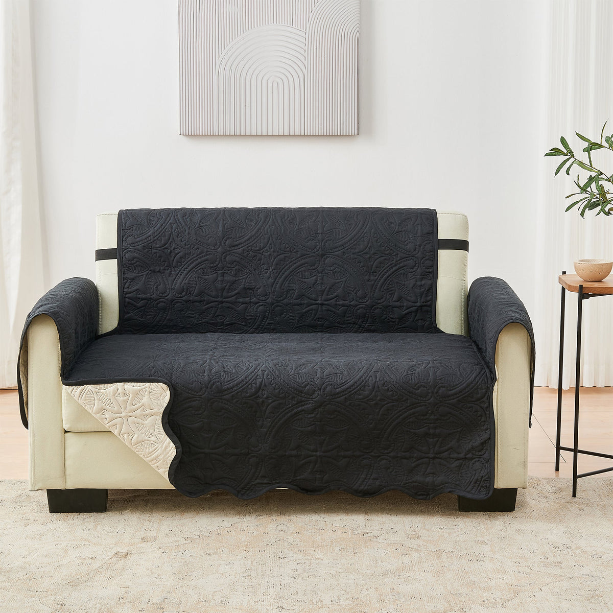 Medallion Stitch Furniture Protector – Elenor Collection Sofa Cover – view 150