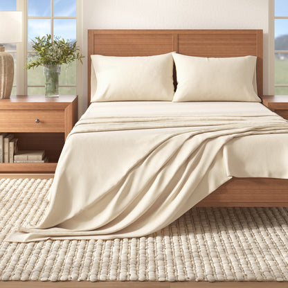 Solid Cotton Flannel Sheet Set – Nordic Collection – view 7