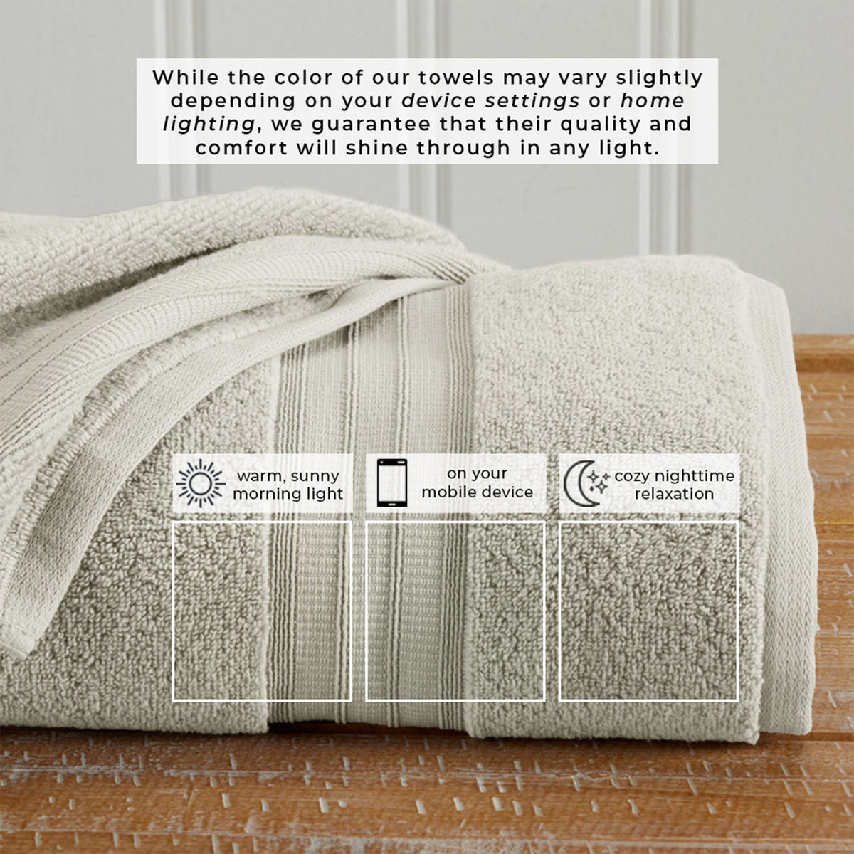 100% Cotton Premium Zero-Twist Bath Towel Set – Chiara Collection – view 40