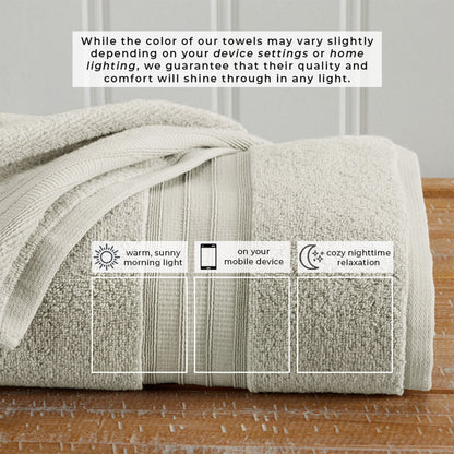 100% Cotton Premium Zero-Twist Bath Towel Set – Chiara Collection – view 40