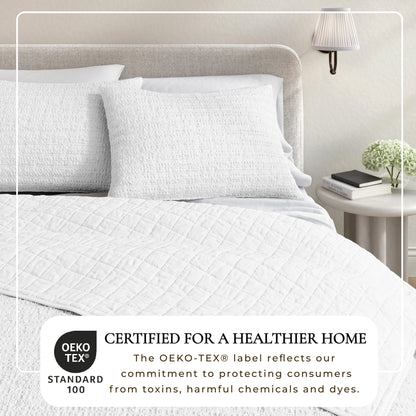 Garment-Washed Cotton Waffle Weave Quilt Set – Genevieve Collection – view 2