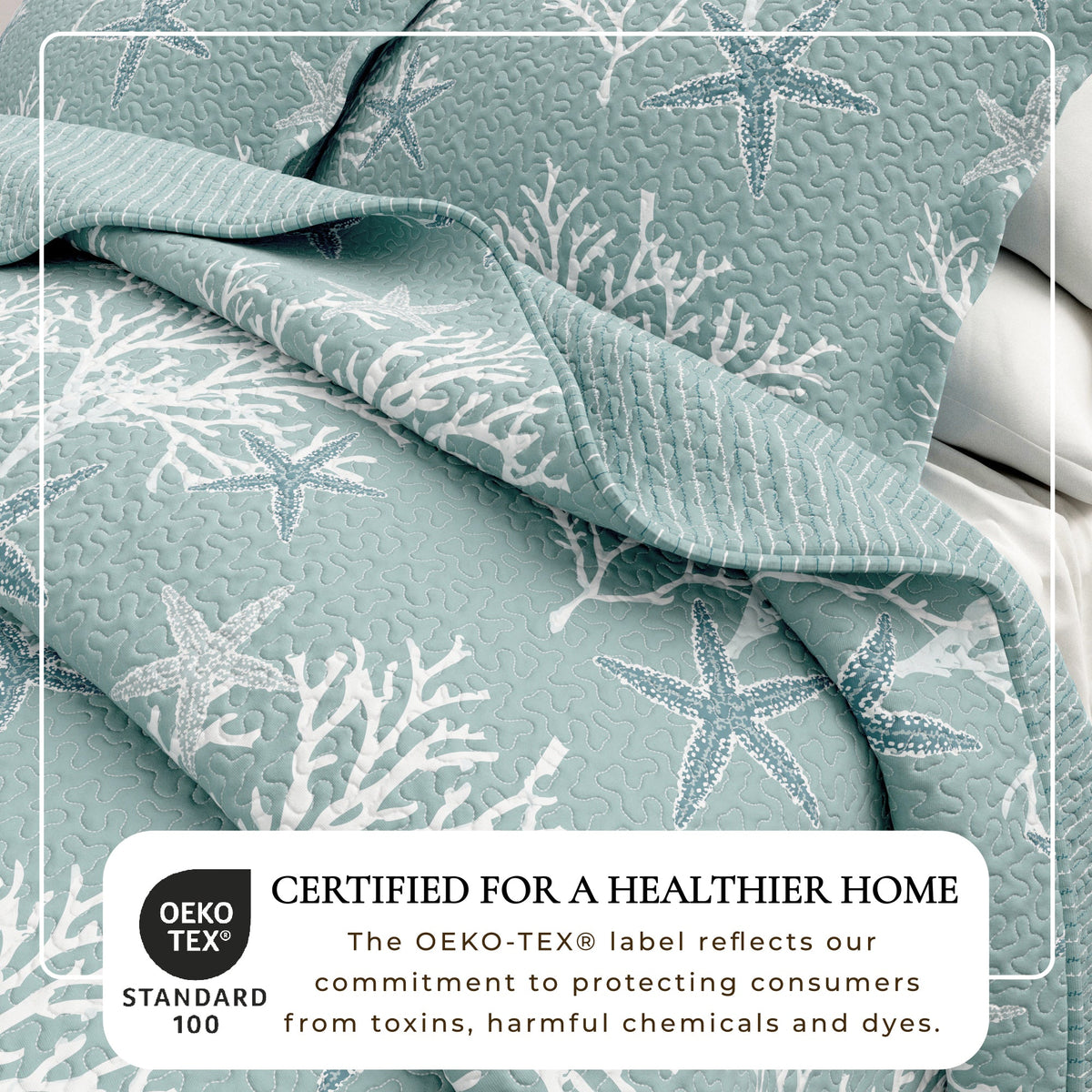Fenwick Collection Coral-Themed Reversible Microfiber Quilt Set – view 8