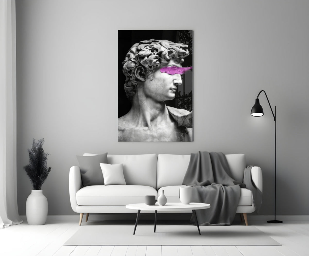 Art Guilt David Pop-Classical Glass Wall Art with Magenta Stripe – view 3