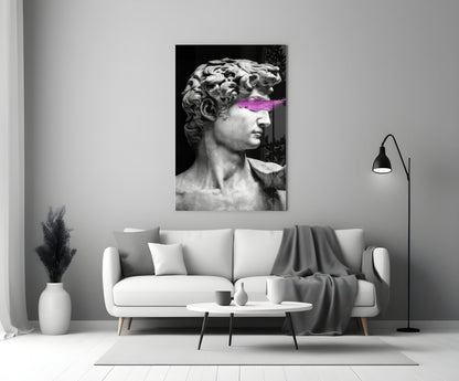 Art Guilt David Pop-Classical Glass Wall Art with Magenta Stripe – view 3