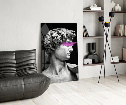Art Guilt David Pop-Classical Glass Wall Art with Magenta Stripe – view 5