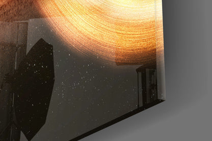 Golden Black Hole Cosmic Glass Wall Art with Starfield – view 7