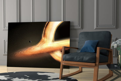 Golden Black Hole Cosmic Glass Wall Art with Starfield – view 6