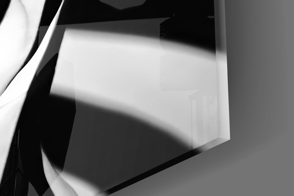 Censored Muse Op-Art Black and White Glass Wall Art – view 7