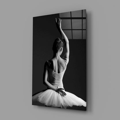 Black and White Tutu Ballerina Glass Wall Art – view 2